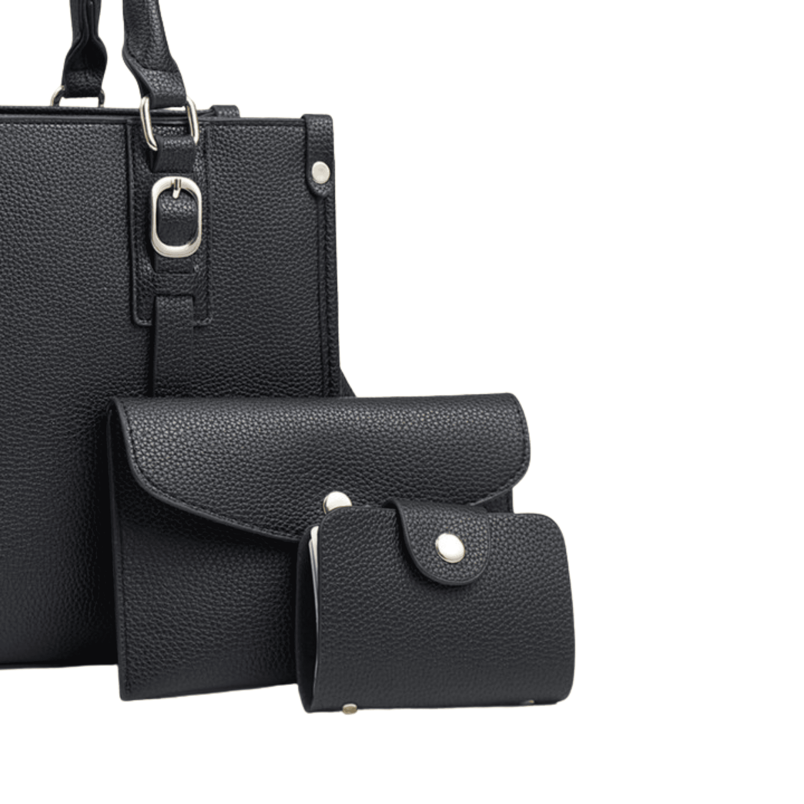 Fashion Ladies Shoulder Bag Set | PU Leather Handbags for Women | Tote Bag, Wallet & Mini Pouch Set - Image 2
