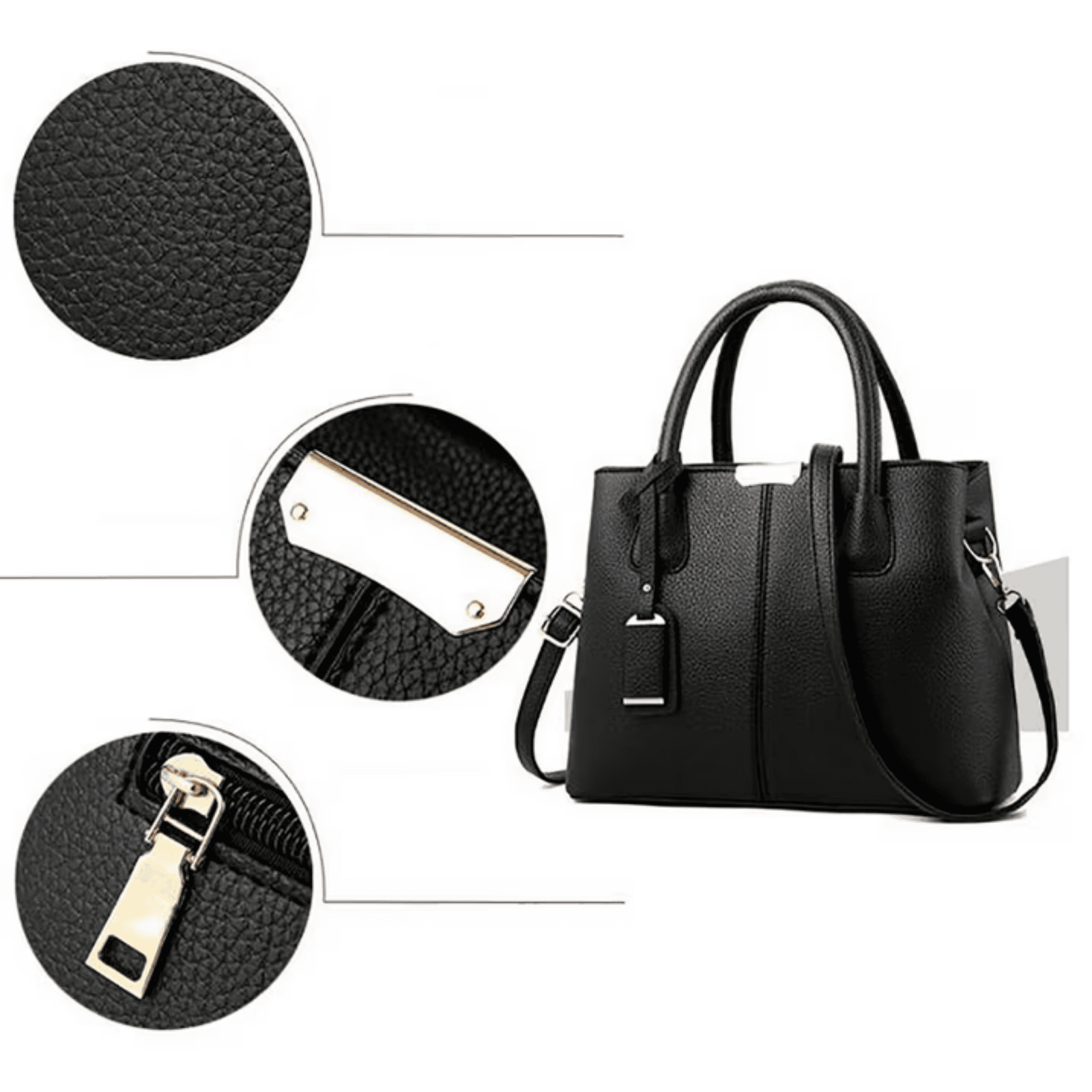 Women’s PU Leather Handbag | Shoulder Tote Bag with Zipper Closure for Daily Use - Image 2