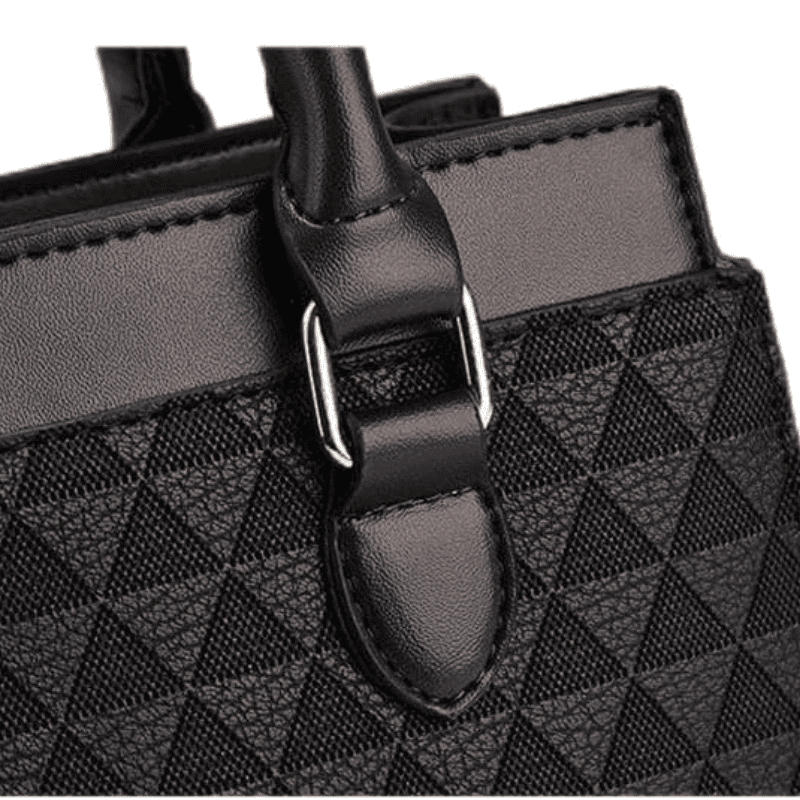 Women’s Geo Print PU Leather Handbag Set | 2 Piece Large Capacity Shoulder Bag - Image 4